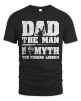 Father's Day Funny Dad The Man The Myth The Fishing Legend Gift Fishing Dad Long Sleeve Shirt