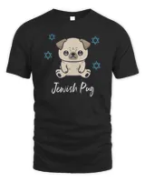 Jewish Pug Hanukkah Dog Funny Chanukah Family Holiday T-Shirt