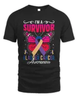 I'm A Survivor Butterfly Bladder Cancer Awareness Warriors T-Shirt