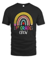 1st Grade Crew Rainbow Girls Boys Teacher Back To School T-Shirt