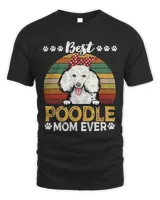 Best Poodle Mom Ever Vintage Dog Paw Mothers Day