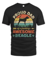 Beagle Dog Proud Beagle Dad Vintage Retro Dog Dad Present 100 Beagles