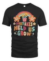 Retro Groovy Teacher Mindset Positive, Mistakes Help Us Grow Shirt