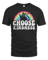 Anti Bullying Rainbow Peace Kind Hippie Cat Choose Kindness Shirt