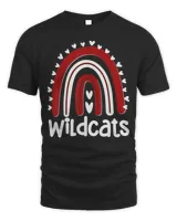 Wildcats School Hearts Rainbow Wildcat Sports Spirit Team Shirt