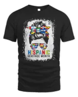 National Hispanic Heritage Month Messy Bun All Countries T-Shirt
