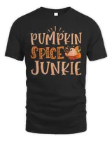 Pumpkin Spice Junkie Vintage Autumn Fall Leaves Thanksgiving Shirt