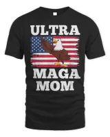 Patriotic Ultra Maga Mom U.S. Flag President Trump Shirt