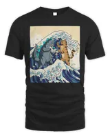 Cat And Monster Japanese Wave Shirt