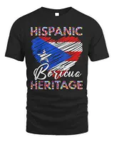National Hispanic Heritage Month Puerto Rico Flag Boricua T-Shirt
