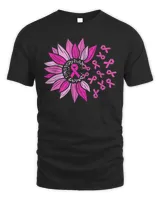 Breast Cancer Awareness Sunflower Pink Ribbon T-Shirt