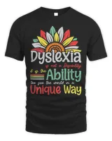 Dyslexia Is Not Disability Dyslexia Awareness Silver Ribbon T-Shirt