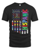 USA And Latin American Countries Flag Hispanic Heritage T-Shirt