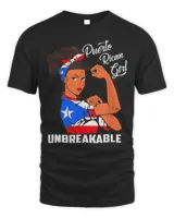 Happy Puerto Rican Girl Unbreakable Heritage Puerto Rico Shirt