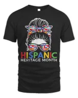 National Hispanic Heritage Month Latina Messy Bun Tee Shirt