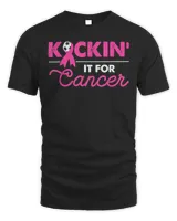 Kickin’ It For Cancer Soccer Pink Ribbon Breast Cancer T-Shirt