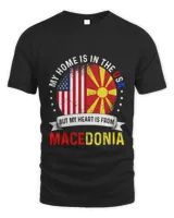 Macedonian American Flag Macedonian Roots USA T-Shirt