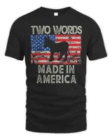 Biden Two Words Made-In-America Us Flag T-Shirt