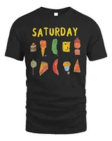 Hungry Caterpillars SATURDAY Funny Fruit Lover Vegan T-Shirt