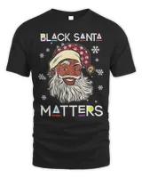 Santa Black Matters Afro African American Santa Face Christmas Red Plaid Tee Shirt