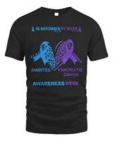 We Wear Blue Purple For Cancer and Diabetes Awareness Week T-Shirt