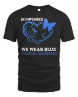 In November We Wear Blue Diabetes Awarness T-shirt