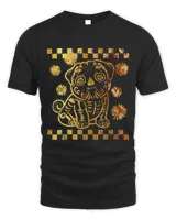 Dia De Los Muertos Pig Sugar Skull Floral Dead Dog Animal Sk T-shirt