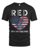 RED Friday Military Until They Come Home Anchor USA Flag 335