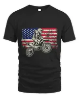 American Flag Motorcross TShirt Cool Dirt Bike Men Women Boy