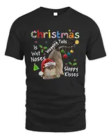 Cat Santa Christmas Is Wet Noses Wagging Tails Sloppy Kisses Light Sweatshirt