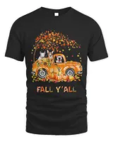 Happy Fall Yall Bull Terrier Riding Truck Pumpkin Autumn133
