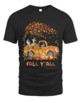 Happy Fall Yall Border Collie Riding Truck Pumpkin Autumn141