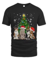 Cute Cat Christmas Tree Cat Lover Xmas Cat Mom Women Kids41