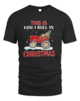 Santa Riding Truck This Is How I Roll In Christmas Shirt