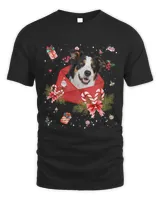 Border Collie Dog In Christmas Card Ornament Pajama Xmas429