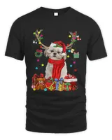Santa CREAM Shih Tzu Reindeer Light Christmas Dog Lover124