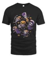 Funny Halloween Skeletons Partying Cute Creepy Skulls548