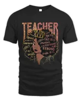 Black Woman Teacher Afro Shirt Black History Month Melanin 1