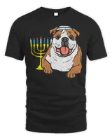 Jewish English Bulldog Dog Hanukkah Pajamas Chanukah PJs T-Shirt