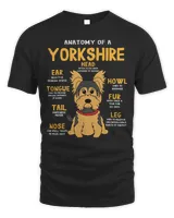 Yorkshire Yorkie Anatomy Funny Dog Mom Dad Gift T-Shirt