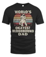 World's Okayest Bloodhound Dad Vintage Retro Long Sleeve T-Shirt