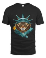 Statue Of Liberty Maine Coon 4th Of July Dog USA America