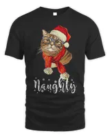 Naughty Funny Christmas Cat Lovers Santa Hat Scarf Holiday 186