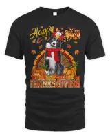 Thanksgiving Border Collie Wearing Turkey Costume Autumn Long Sleeve T-Shirt