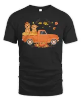 Goldendoodle Pumpkin Truck Fall Leaf Thanksgiving Halloween T-Shirt