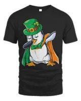 Dabbing Penguin St Patricks Day Boys Leprechaun Irish T-Shirt