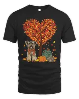 Yorkies Leaf Fall Yorkshire Terrier Dog Lover Thanksgiving T-Shirt