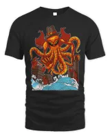 Octopus Japanese Monster Thanksgiving Day Fall Autumn T-Shirt