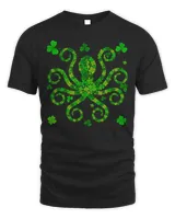 Cute Octopus Shamrock Irish Animals St Patricks Day T-Shirt