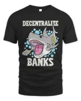 Decentralize Bank Bitcoin Shark Eating Dollar Fish